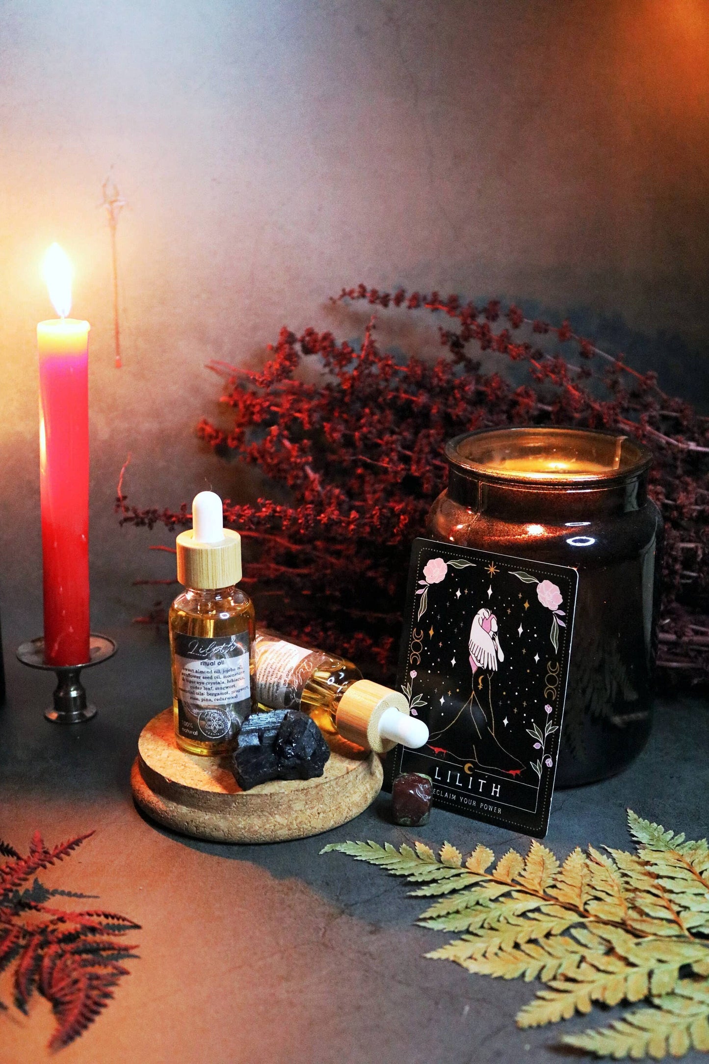 LILITH RITUEEL OLIE MET KRISTALLEN