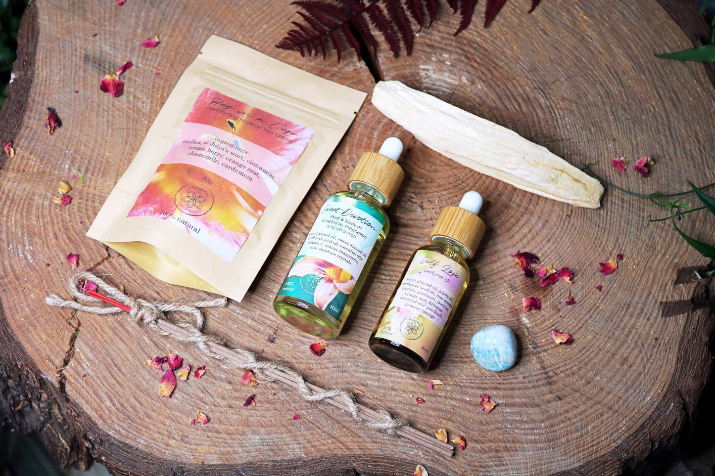 SWEET MOMENTS SELF LOVE KIT MET ROOIBOSTHEE EN LICHAAMSOLIE
