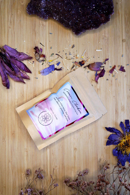Kruinchakra kruidenthee met lotus, roos en ginseng