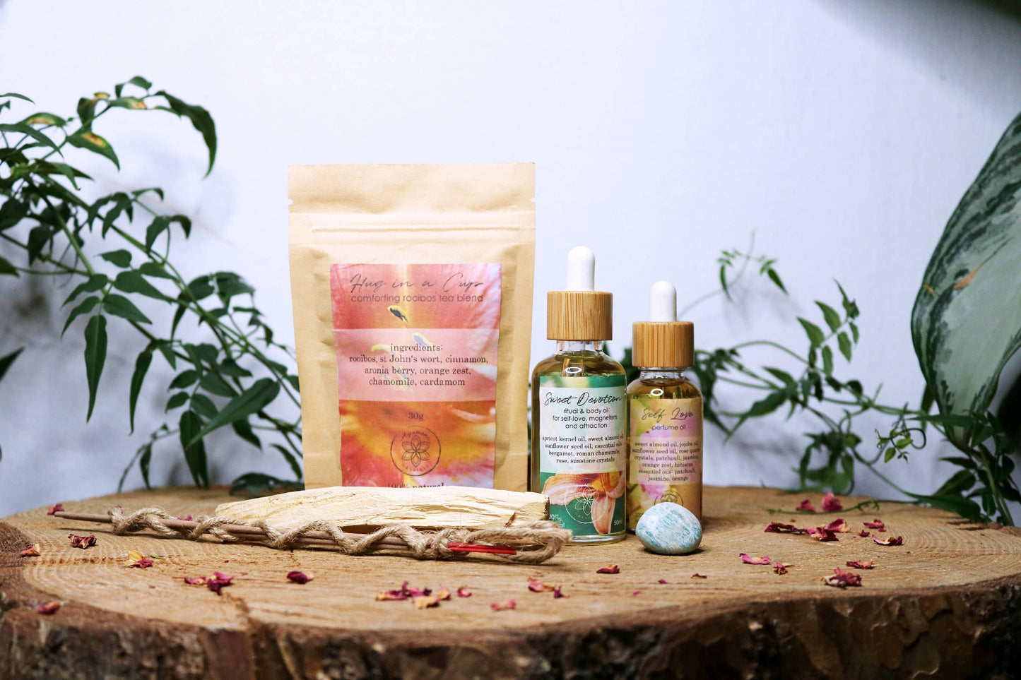 SWEET MOMENTS SELF LOVE KIT MET ROOIBOSTHEE EN LICHAAMSOLIE