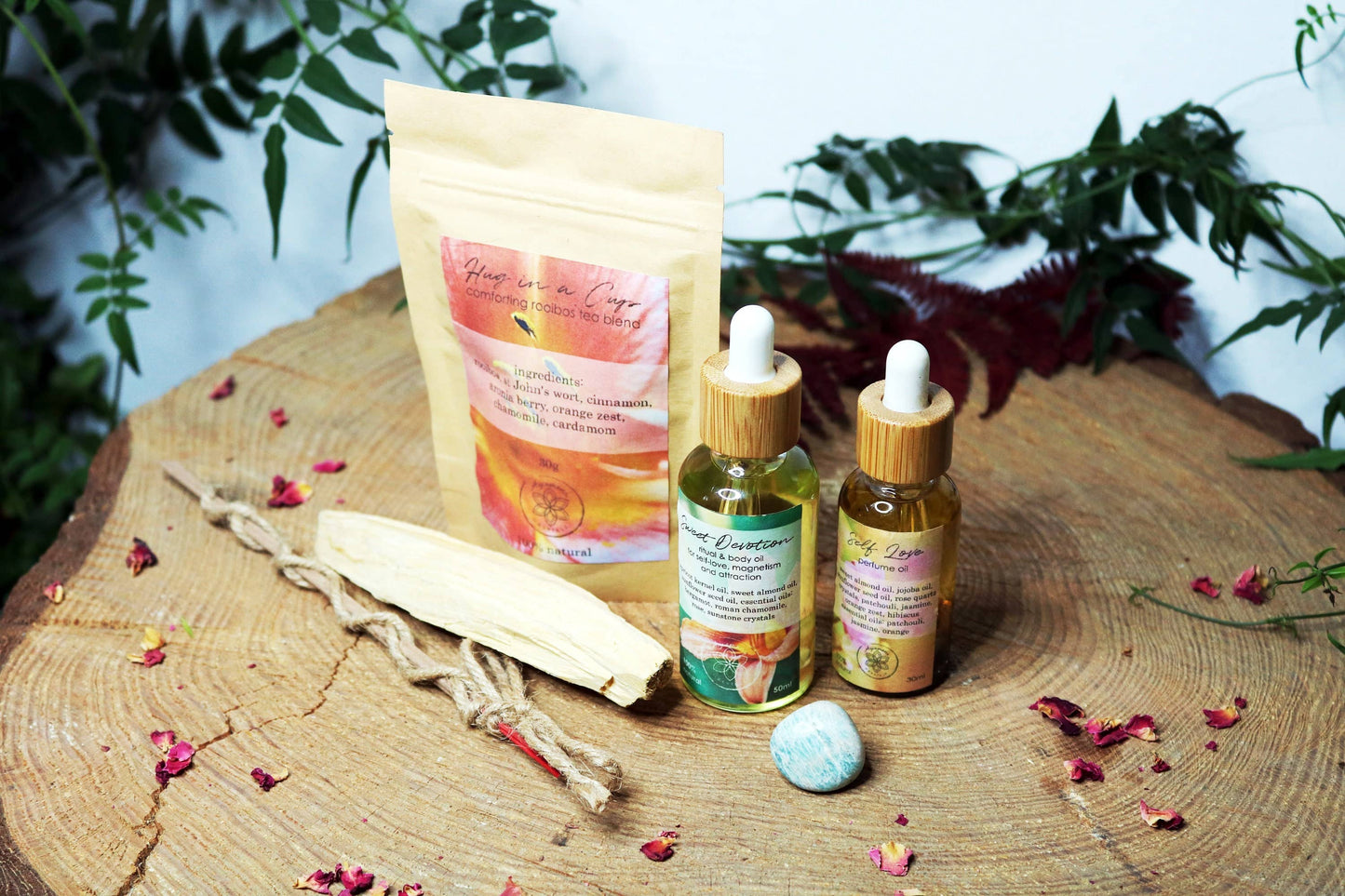 SWEET MOMENTS SELF LOVE KIT MET ROOIBOSTHEE EN LICHAAMSOLIE