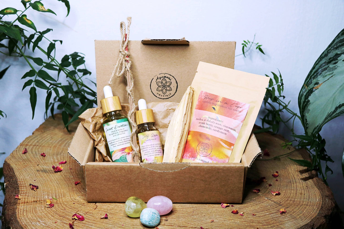SWEET MOMENTS SELF LOVE KIT MET ROOIBOSTHEE EN LICHAAMSOLIE