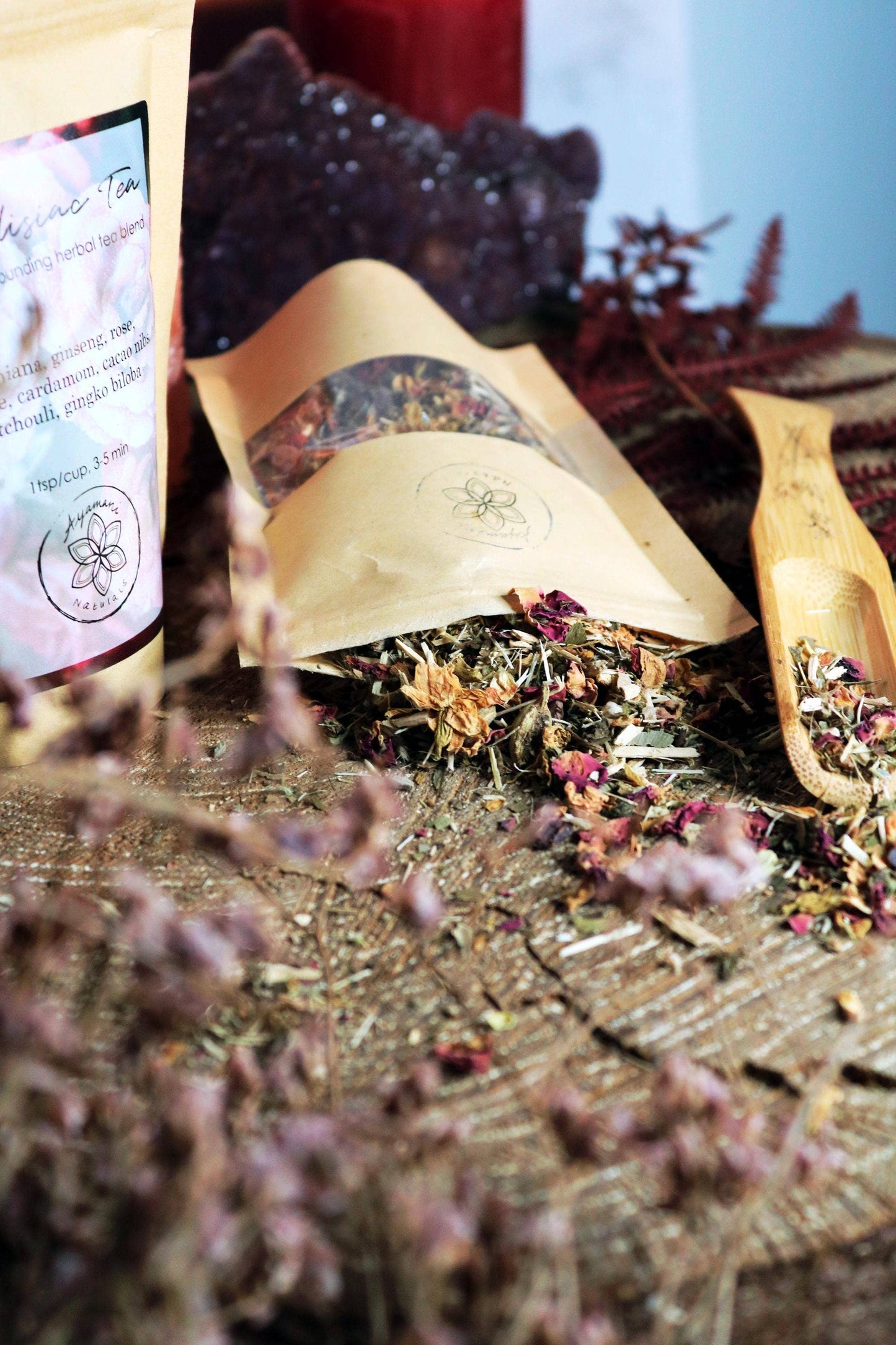 AFRODISIACUMTHEE MET DAMIANA, GINSENG, CACAO