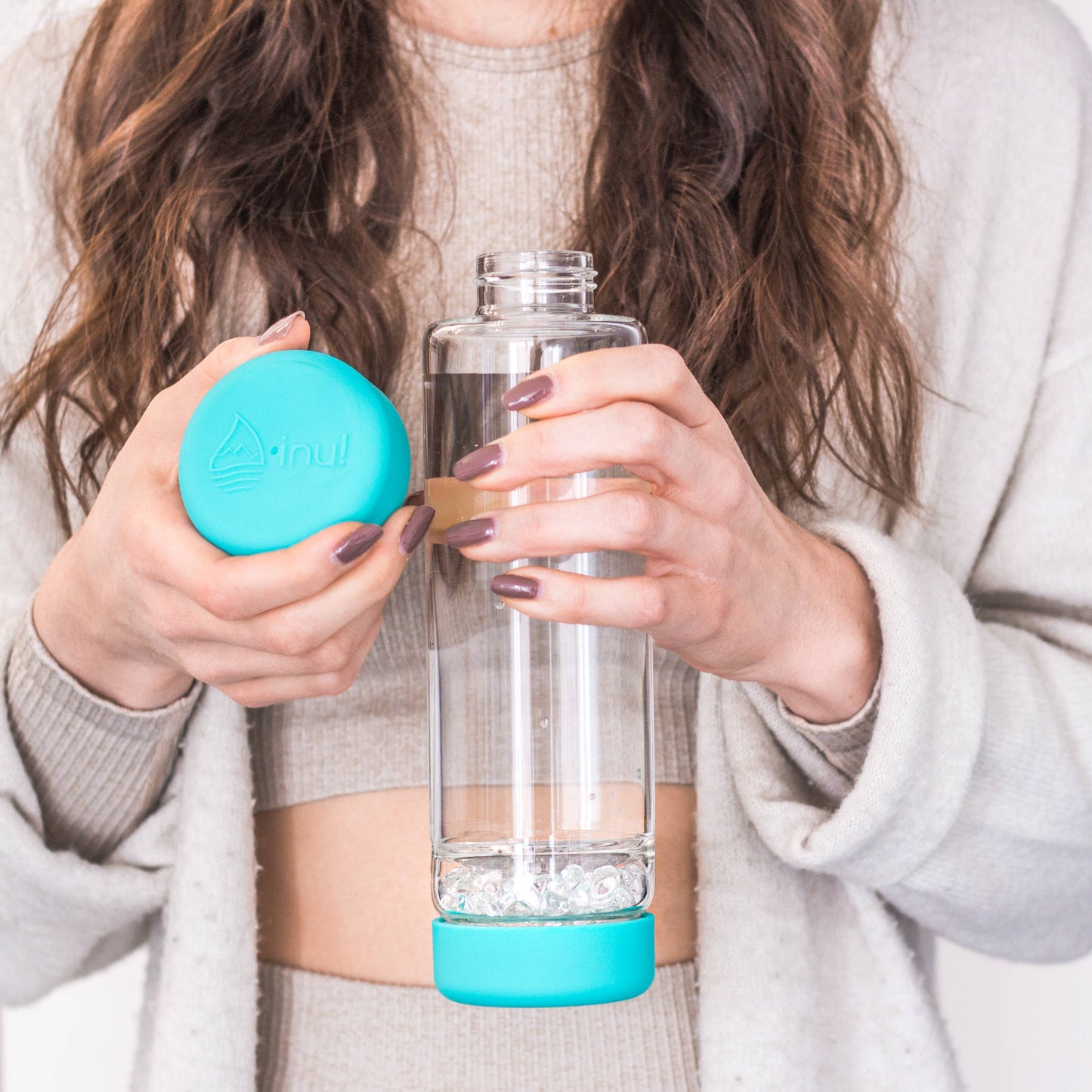 Inu! waterfles oceaanblauw | ROCK CRYSTAL
